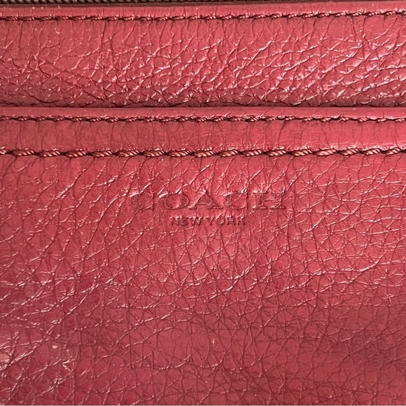 Coach Leather wristlet, dark red 8”x4.5” - Picture 6 of 14